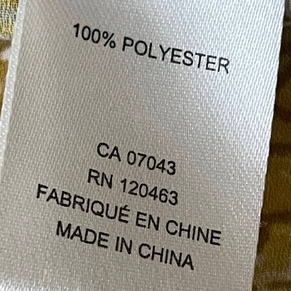 Alex & Lili Sleeveless Blouse Yellow Abstract Popover Lightweight Flowy Top L - Picture 10 of 10